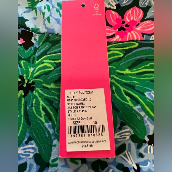 New Lilly Pulitzer UPF 50+ Luxletic 28" Alston High Rise Pant - Picture 7 of 12